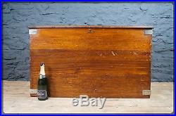 Very Large Campaign Style Oak Chest / Trunk / Blanket / Toy Box Great Storage