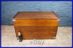 Very Large Campaign Style Oak Chest / Trunk / Blanket / Toy Box Great Storage