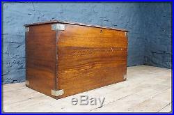 Very Large Campaign Style Oak Chest / Trunk / Blanket / Toy Box Great Storage