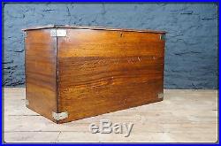 Very Large Campaign Style Oak Chest / Trunk / Blanket / Toy Box Great Storage