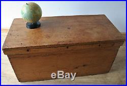 Very Large Vintage Wooden Chest Trunk Pine Bedding Box Industrial Storage Box