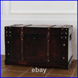 VidaXL Chest Wood Vintage Treasure Brown Storage Cabinet Box Trunk Treasure
