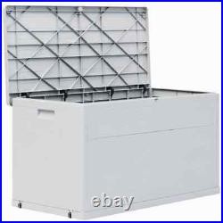 VidaXL Garden Storage Box 420L Light Grey Outdoor Cabinet Chest Organiser Unit