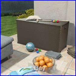 VidaXL Garden Storage Box 420 L Outdoor Cushion Chest Utility Brown/Anthracite