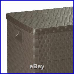 VidaXL Garden Storage Box 420 L Outdoor Cushion Chest Utility Brown/Anthracite
