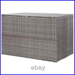 VidaXL Garden Storage Box Grey 150x100x100cm Poly Rattan Patio Outdoor Chest