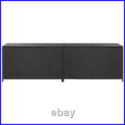 VidaXL Garden Storage Box Poly Rattan 200x50x60 cm Black