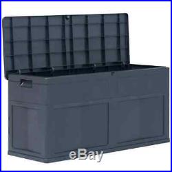 VidaXL Garden Storage Tool Box 320L Black Outdoor Cabinet Chest Organiser Unit