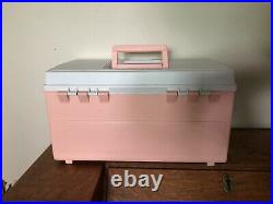 Vintage 90s Caboodles Large Rare Make Up Storage Case Organizer Box Trays Peach