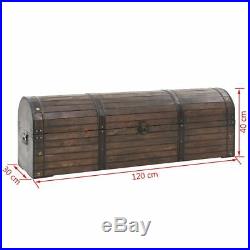 Vintage Antique Large Wooden Blanket Box Storage Trunk Solid Wood End-Of-Bed New