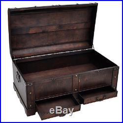 Vintage Coffee Table Large Storage Box Industrial Style Blanket Old Trunk Chest