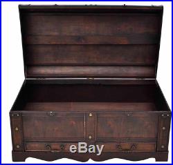 Vintage Coffee Table Large Storage Box Industrial Style Blanket Old Trunk Chest