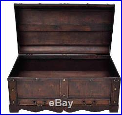 Vintage Coffee Table Large Storage Box Industrial Style Blanket Old Trunk Chest