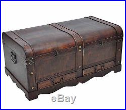 Vintage Coffee Table Large Storage Box Industrial Style Blanket Old Trunk Chest