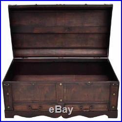 Vintage Coffee Table Storage Wood Treasure Chest Large Vintage Trunk Antique Box