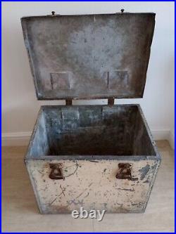Vintage Galvanised Metal Box Large Rare