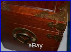 Vintage Large Chinese Asian Rosewood Multi-drawer Jewelry/Storage Box