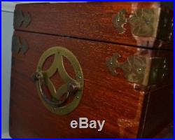Vintage Large Chinese Asian Rosewood Multi-drawer Jewelry/Storage Box