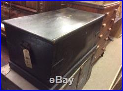 Vintage Large Elm Wood Treasure Storage Blanket Box Trunk Furniture Ti2428