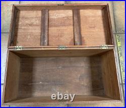 Vintage Large Wooden Storage Box/ Trunk with Handle