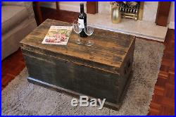 Vintage Old Industrial Large Wooden Trunk Tool Box Storage. Coffee Table #18