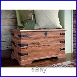 Vintage Storage Chest Large Wooden Box Rustic Trunk Ottoman Coffee Table Bench