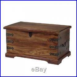 Vintage Storage Chest Large Wooden Box Rustic Trunk Ottoman Coffee Table Bench