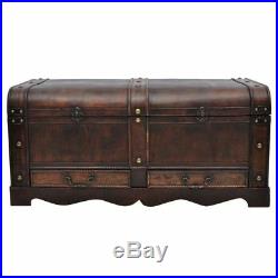 Vintage Storage Chest Large Wooden Treasure Chest Hope Chest Coffee Table Brown