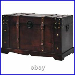 Vintage Treasure Chest Large Storage Trunk Wooden Box Table Living Room Brown