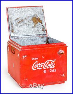 Vintage Upcycled Large Metal Coca Cola Coke Storage Box Crate With Bottle Opener