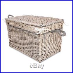 Vintage Wicker Trunk Baby Nursery Toys Blanket Storage Chest Basket Box Bedside