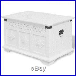 Vintage Wooden Storage Chest White Trunk Box Set Large coffee Table Furniture