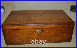 Vintage wooden storage box working lock and key large 54 x 32 x18 cm
