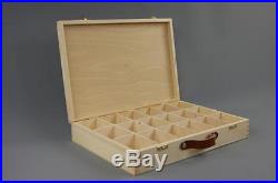 (WA2) Large Wooden SUIT CASE plain wood wooden suitcase with dividers comparment