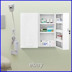 Wall Mounted Lockable Medicine Cabinet Cupboard Box Storage Shelf Large Medical