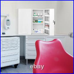 Wall Mounted Lockable Medicine Cabinet Cupboard Box Storage Shelf Large Medical