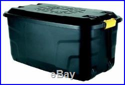 Ward 145 Litre Storage Trunk On Wheels Black Water Resistant Organize Box Safety