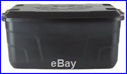Ward 145 Litre Storage Trunk On Wheels Black Water Resistant Organize Box Safety