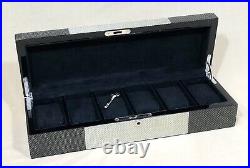 Watch Box Case Carbon Fibre Fiber Capacity 6 Large Watches 44mm Chrono Panerai /
