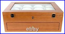 Watch Storage Box Jewelry Case Oak Wood Extra Large Divided