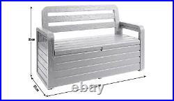 Waterproof Garden Storage Bench Large Box Outdoor With Seat Plastic Pad Lock