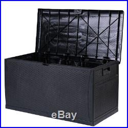 Waterproof Outdoor Lockable Black Storage Chest Box Unit Cushions Toys Tools