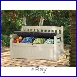 Waterproof Outdoor Storage Box Garden Keter Plastic Large Bench Seat Furniture