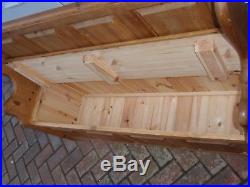 Waxed Solid Pine Large Monks Bench/ Pew Bench With Storage Box Well Made