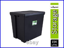 Wham Bam Super Strong Recycled Black Heavy Duty Storage LARGE Box 154 Litre