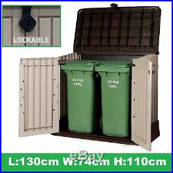 Wheelie Bin Plastic Storage Box Large Outdoor Container Shed Patio Garden Tools