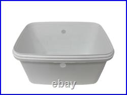 White Plastic Bucket Storage Canister Tubs With Handle & Detachable Lid 5L