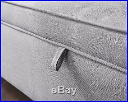 Windsor Cushion Ottoman Hopsack Large Blanket Storage Box Bench Footstool Grey