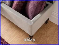 Windsor Cushion Ottoman Large Blanket Chenille Storage Box Bench Stool Silver