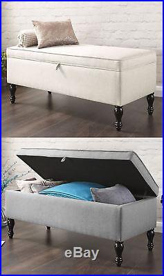 Windsor Cushioned Ottoman Fabric Storage Box Large Blanket Box Bench Footstool